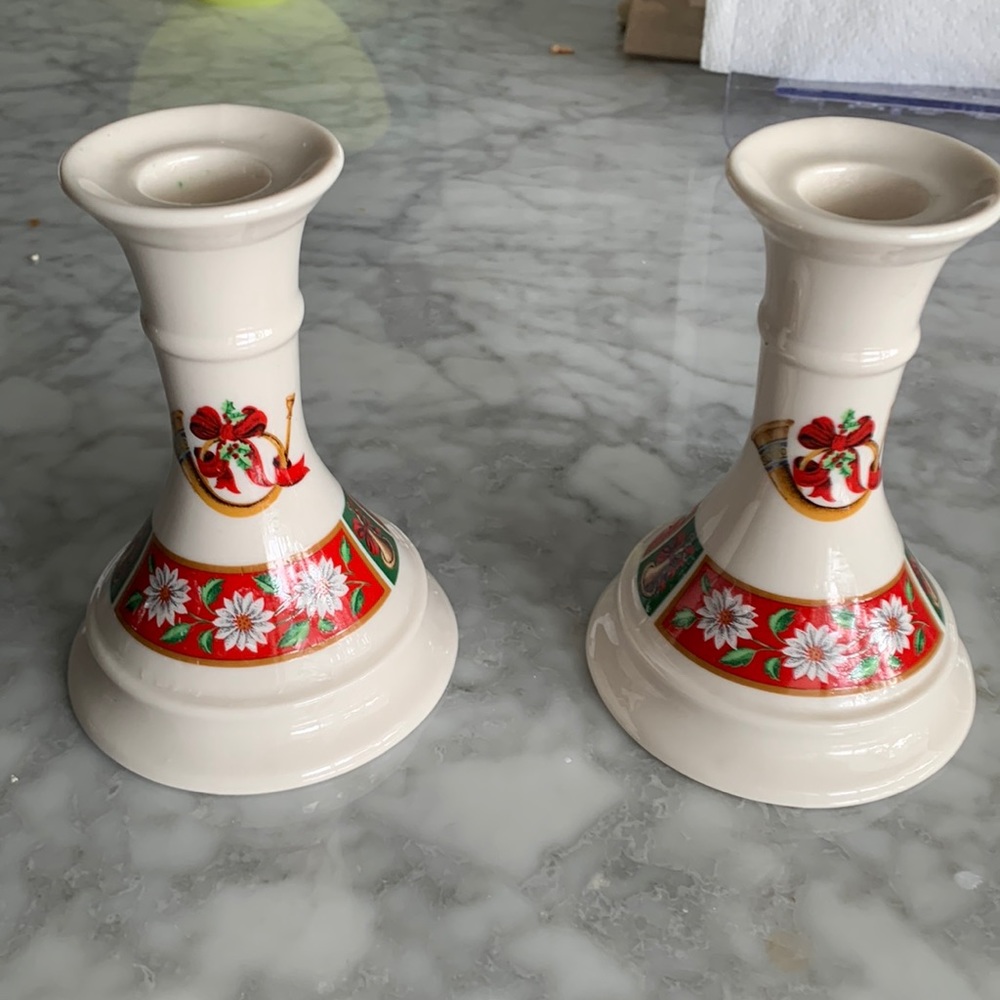 Pair Holiday Candlesticks